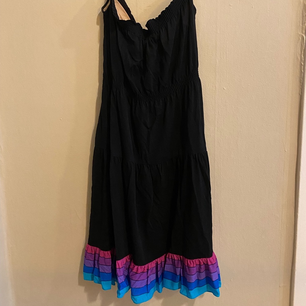 Vintage black dress with ribbon detail hem